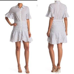 Cinq à Sept Blue and White Striped Dress